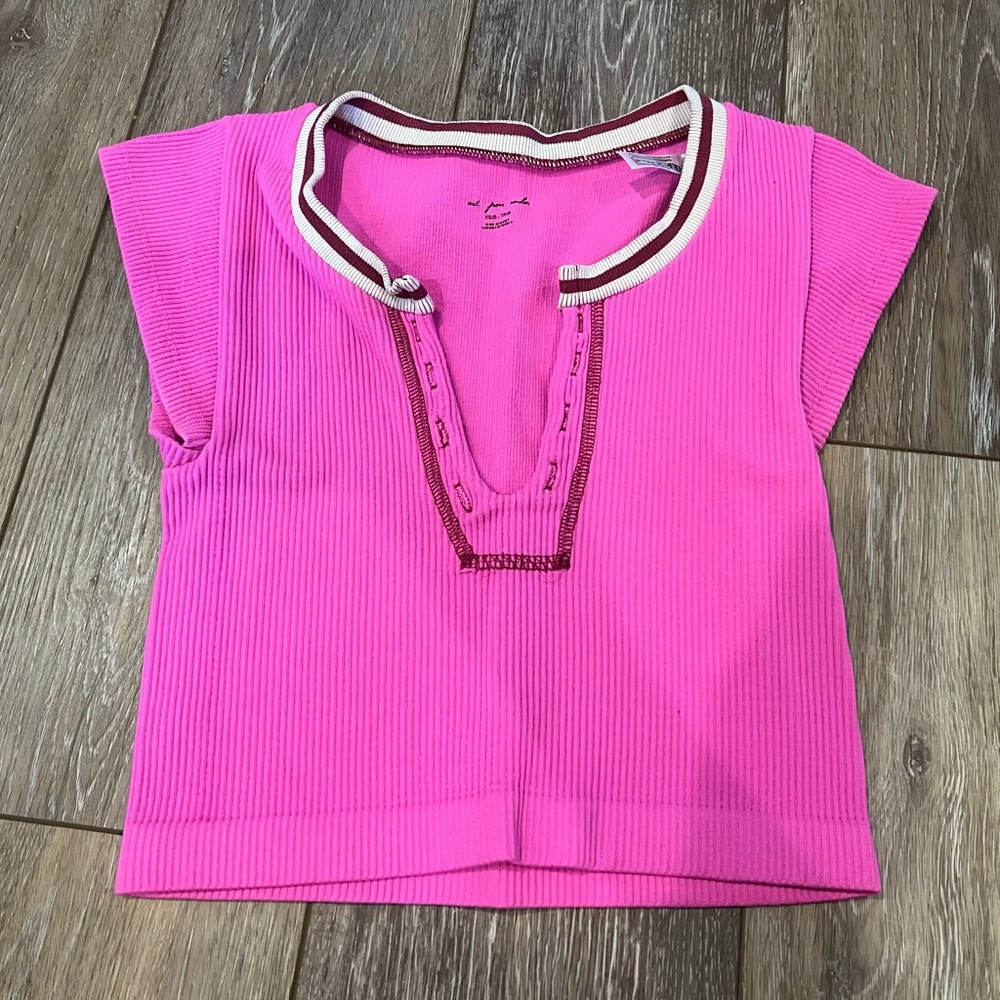 Urban Outfitters Neon Pink Out from Under Ribbed Crop Top